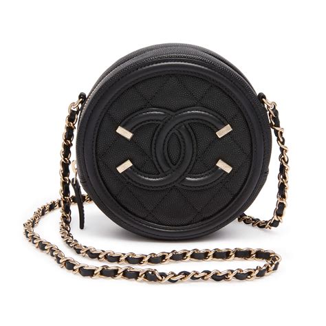 chanel clutch caviar black|Chanel Black Caviar CC Filigree Round Chain Clutch Available .